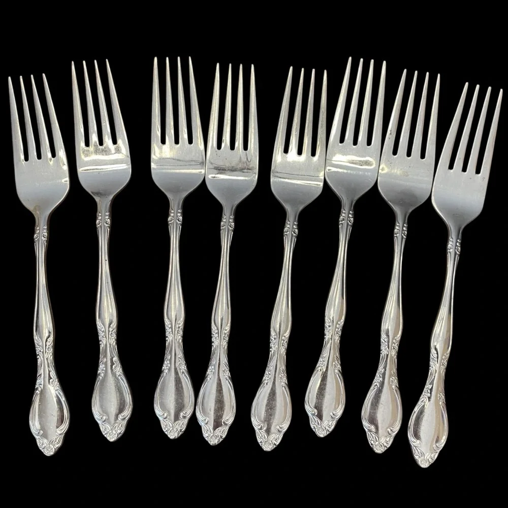 Vintage Imperial Stainless Flatware Set 36 Pc Fleurette Pattern Korea
